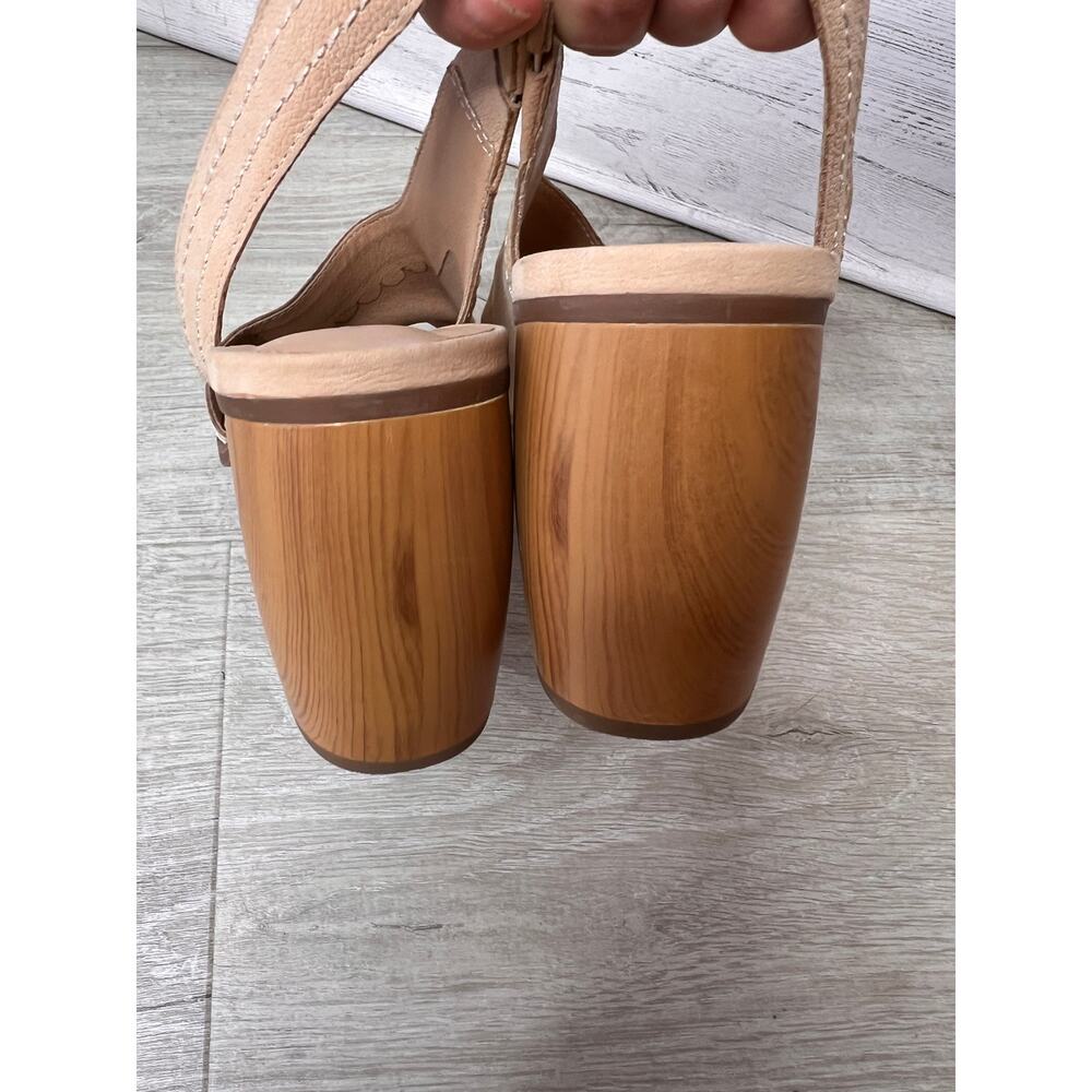 Lucky Brand Sandals Womens Size 7 1/2M Tan Xilna Asymmetric D'Orsay Slingback - Picture 5 of 13